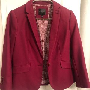 Fuchsia one button interview blazer